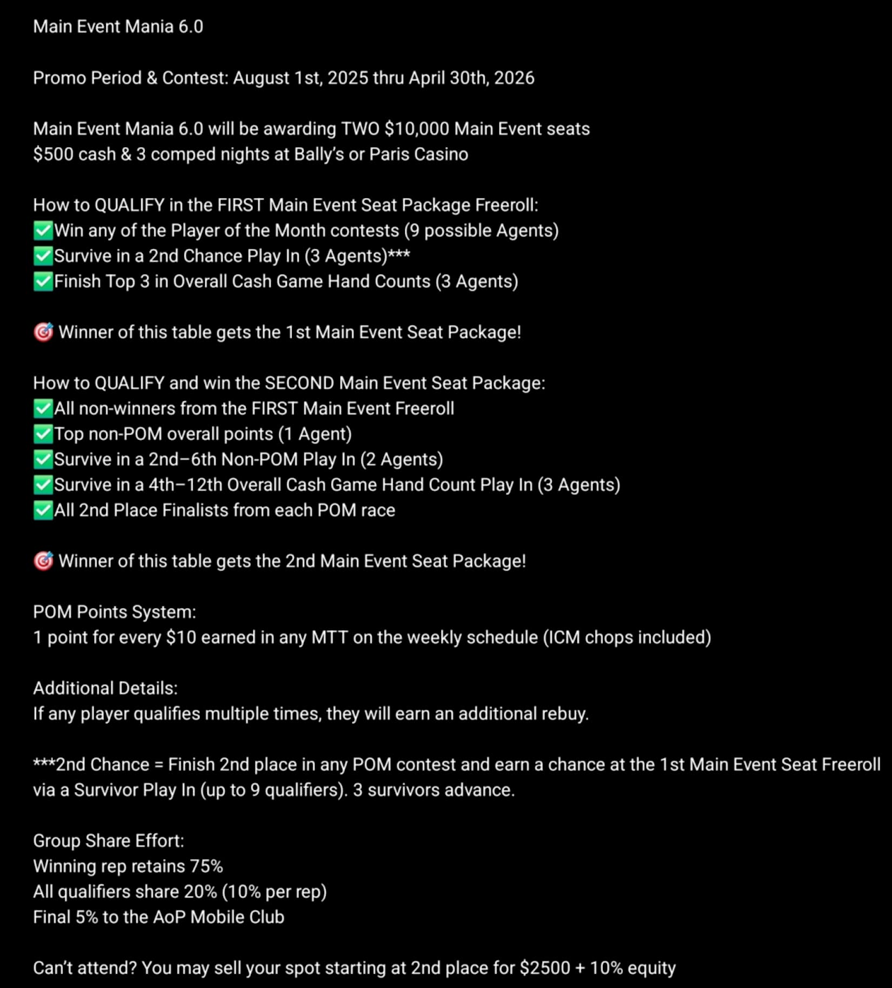 Main Event Mania 6 promotion flyer