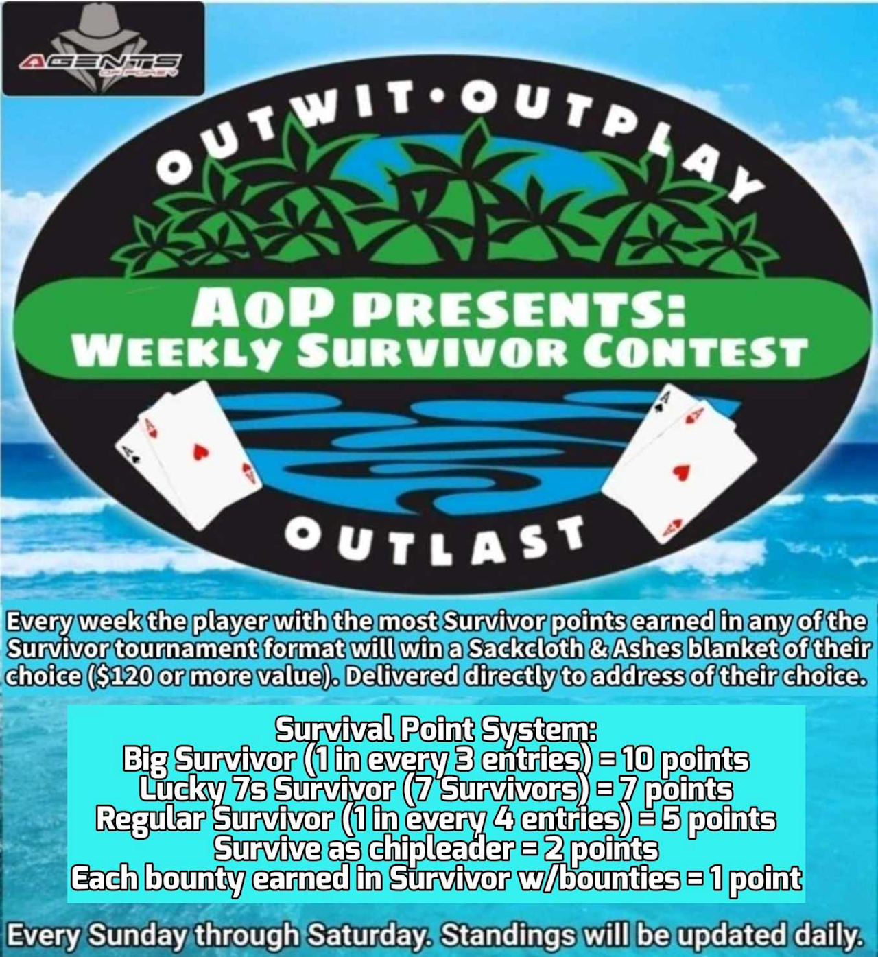 Survivor of the Week promotion flyer